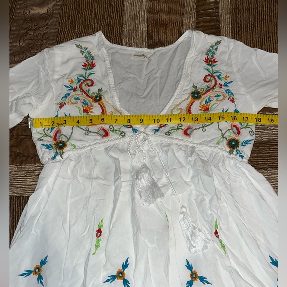 NATURAL LIFE White Dress with Colorful Embroidery - Picture 7 of 11